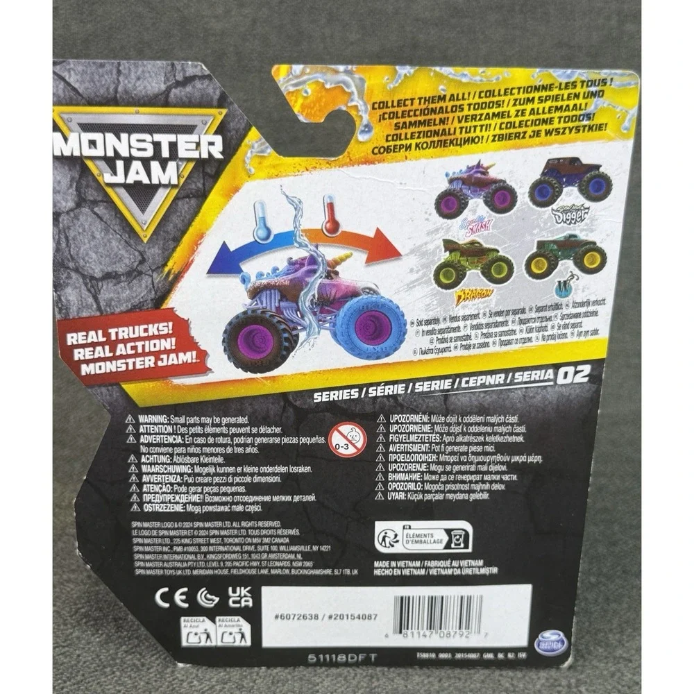 Monster Jam Sparkle Smash Mud Blasters Kids Model Diecast Toy Trucks Car 1:64 3+